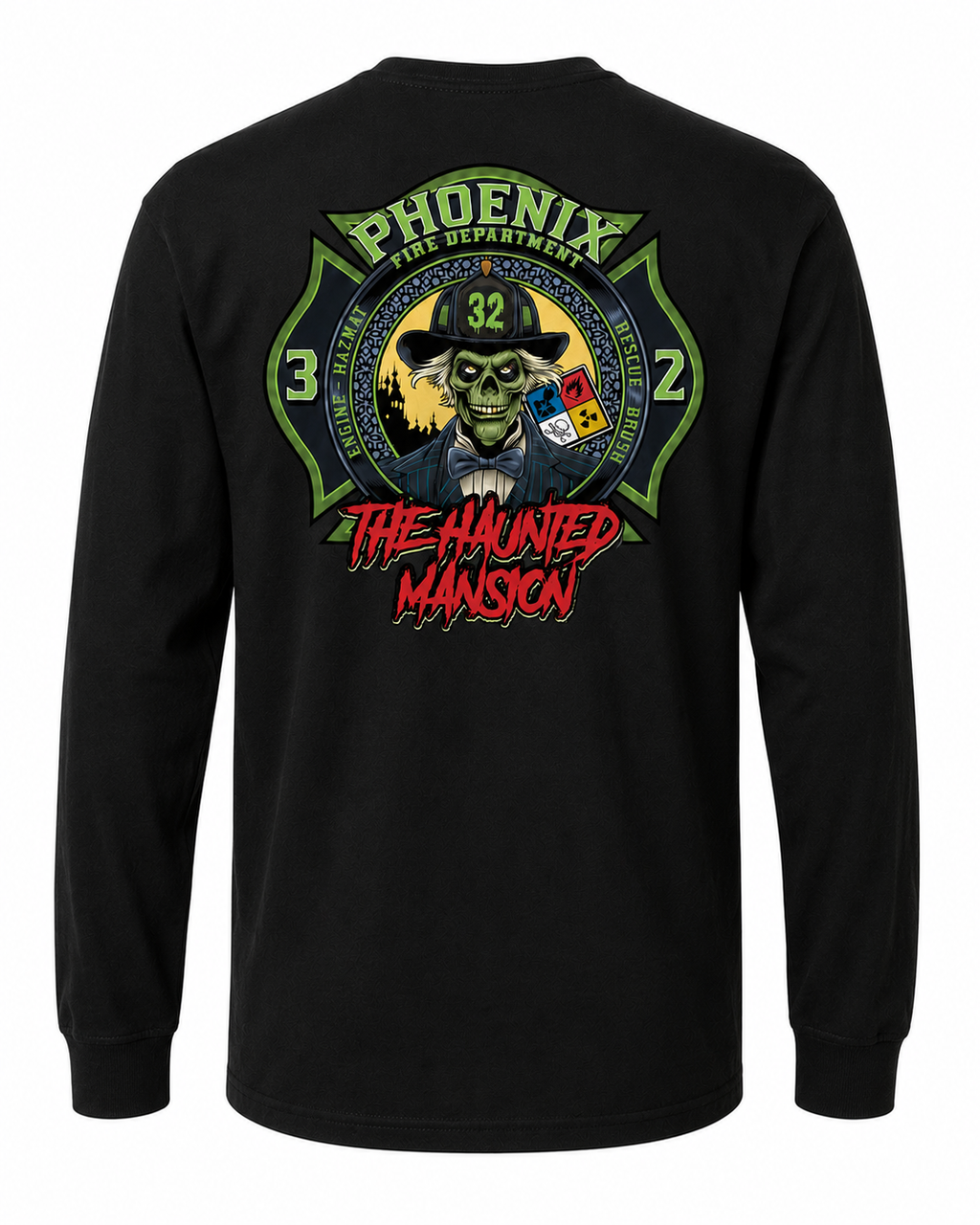 Phoenix Firehouse 32 "The Haunted Mansion" V2 Long Sleeve Tee
